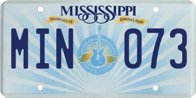 MS license plate MIN073