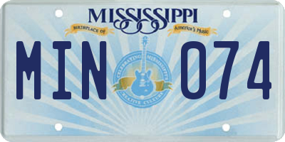 MS license plate MIN074