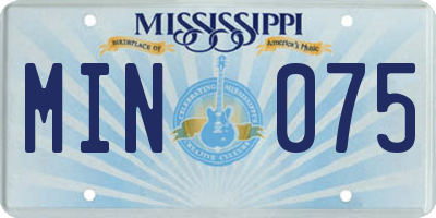 MS license plate MIN075