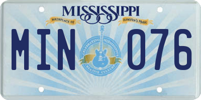MS license plate MIN076