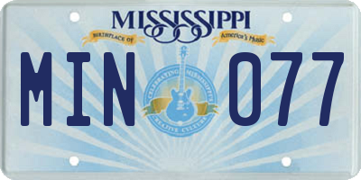 MS license plate MIN077