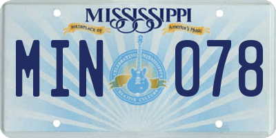 MS license plate MIN078