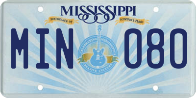 MS license plate MIN080