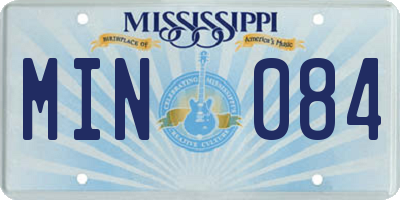 MS license plate MIN084