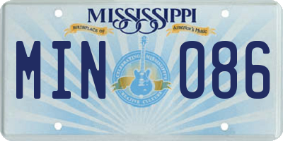 MS license plate MIN086