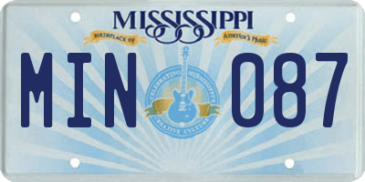 MS license plate MIN087