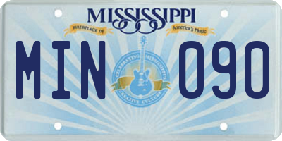 MS license plate MIN090