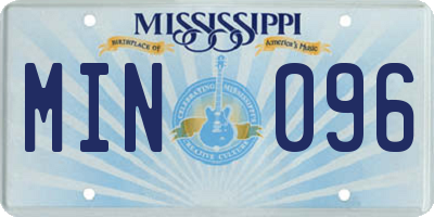 MS license plate MIN096