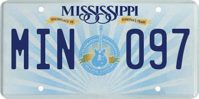 MS license plate MIN097