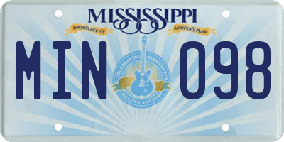 MS license plate MIN098