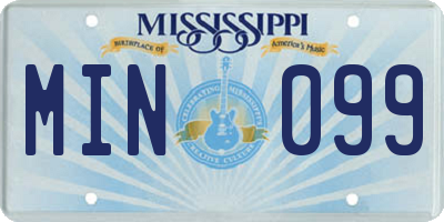 MS license plate MIN099