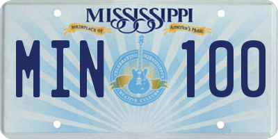 MS license plate MIN100