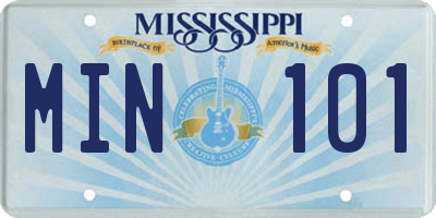 MS license plate MIN101