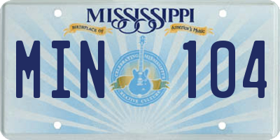 MS license plate MIN104