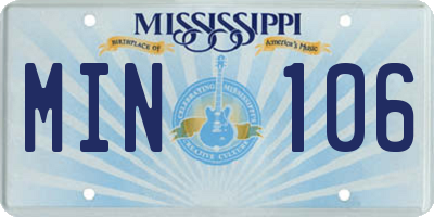 MS license plate MIN106