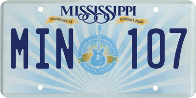 MS license plate MIN107