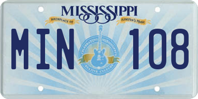 MS license plate MIN108