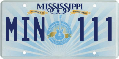 MS license plate MIN111