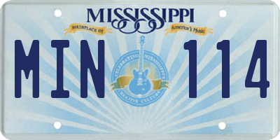 MS license plate MIN114