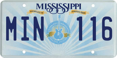 MS license plate MIN116
