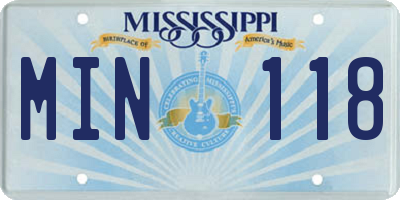 MS license plate MIN118