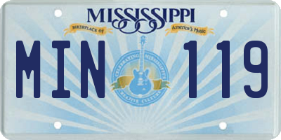 MS license plate MIN119