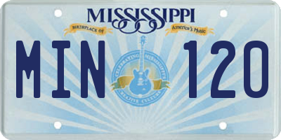 MS license plate MIN120