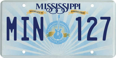 MS license plate MIN127