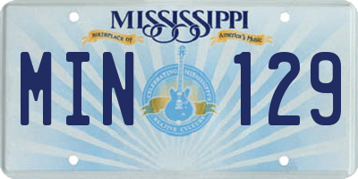 MS license plate MIN129