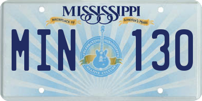 MS license plate MIN130