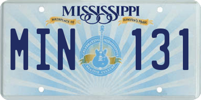 MS license plate MIN131