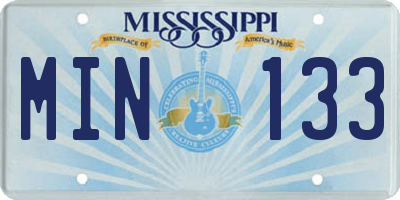 MS license plate MIN133