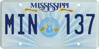 MS license plate MIN137