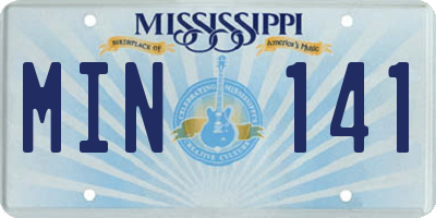 MS license plate MIN141