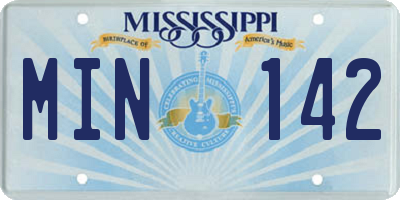 MS license plate MIN142