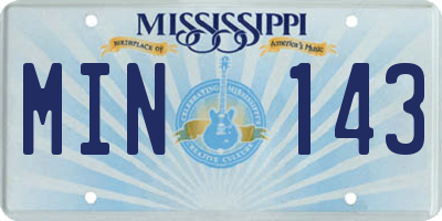 MS license plate MIN143