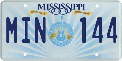 MS license plate MIN144