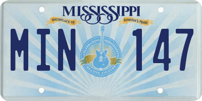 MS license plate MIN147