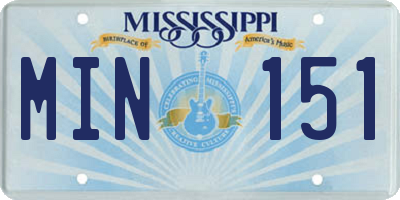 MS license plate MIN151