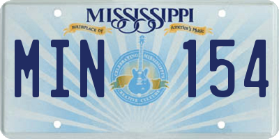 MS license plate MIN154