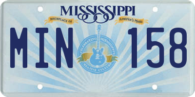 MS license plate MIN158