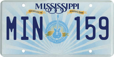 MS license plate MIN159