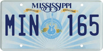 MS license plate MIN165