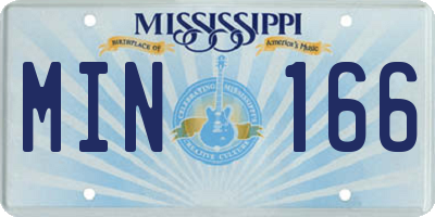 MS license plate MIN166