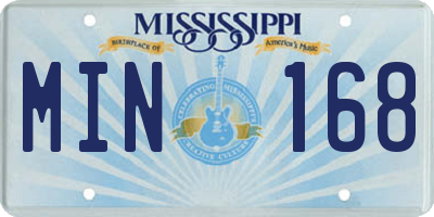 MS license plate MIN168