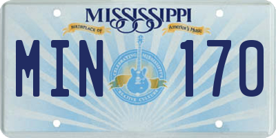 MS license plate MIN170