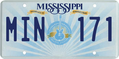 MS license plate MIN171