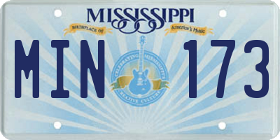MS license plate MIN173