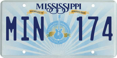 MS license plate MIN174