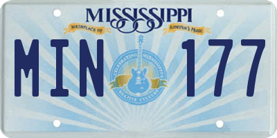 MS license plate MIN177
